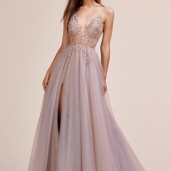 Andrea & Leo Couture Dresses & Skirts - New Rosewood Prom Party Evening Deep V-Neck Leg Slit Evening Dress ALA0672